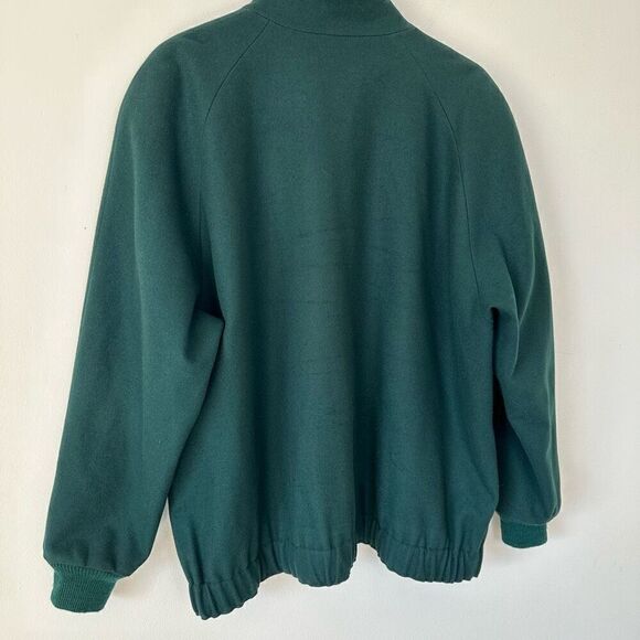 Pendleton Vintage Women’s Virgin Wool Jewel Evergreen Oversized Mock Neck Bomber - Picture 12 of 13